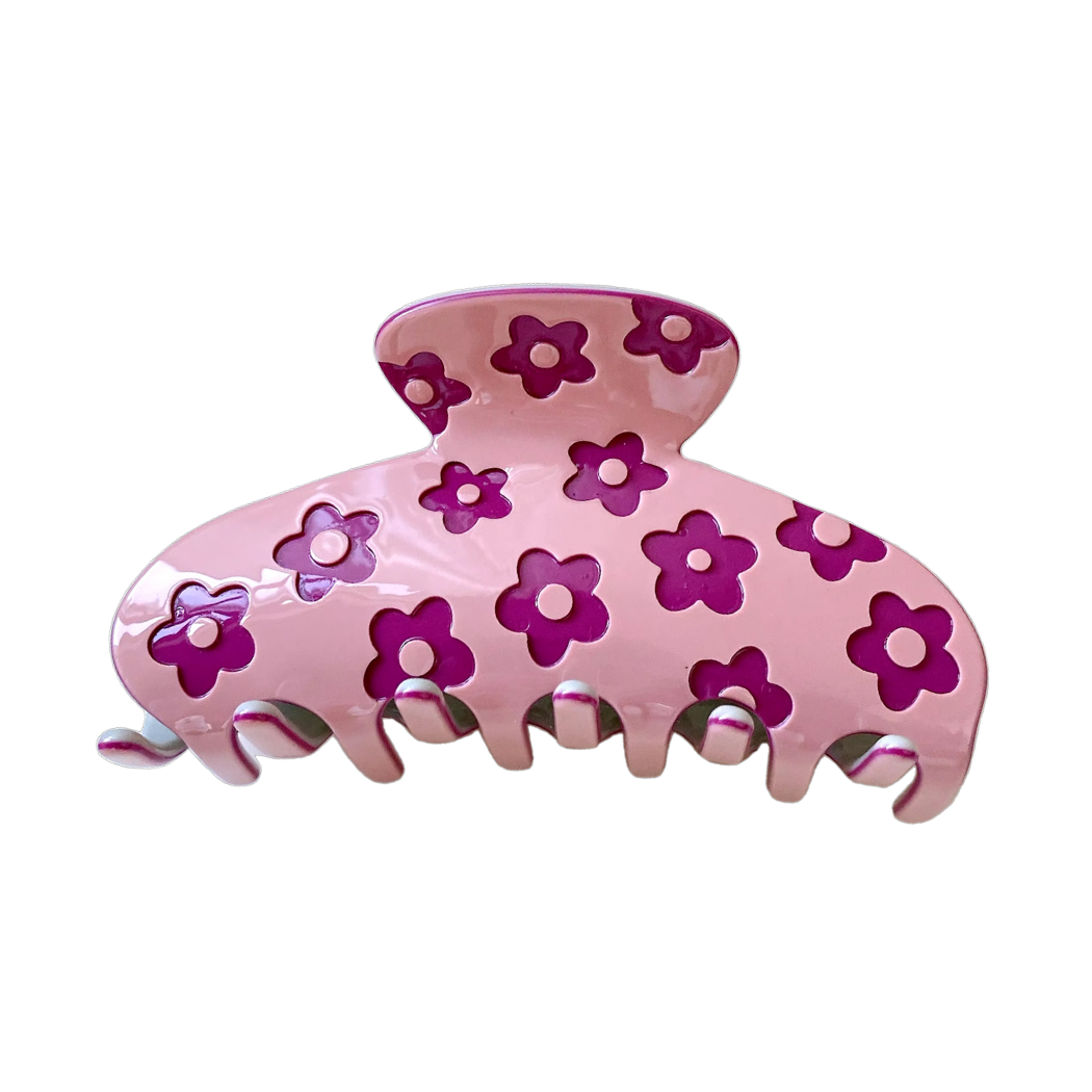 Flora Cellulose Acetate Flower Hair Claw Clips