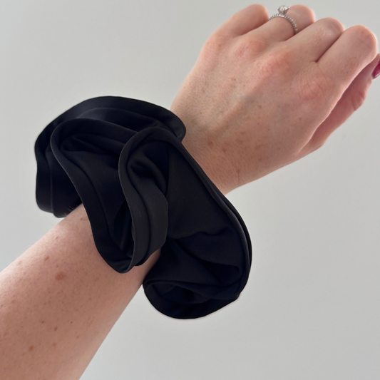 Large Satin Scrunchie - Black