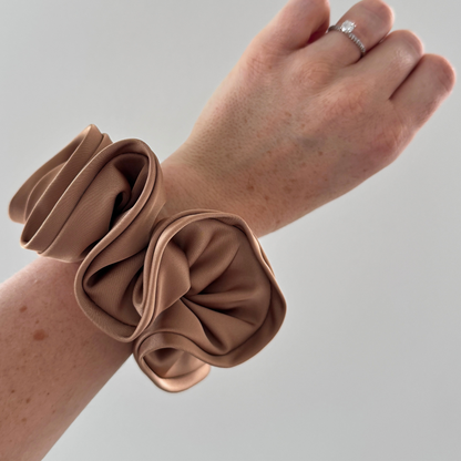 Large Satin Scrunchie - Caramel