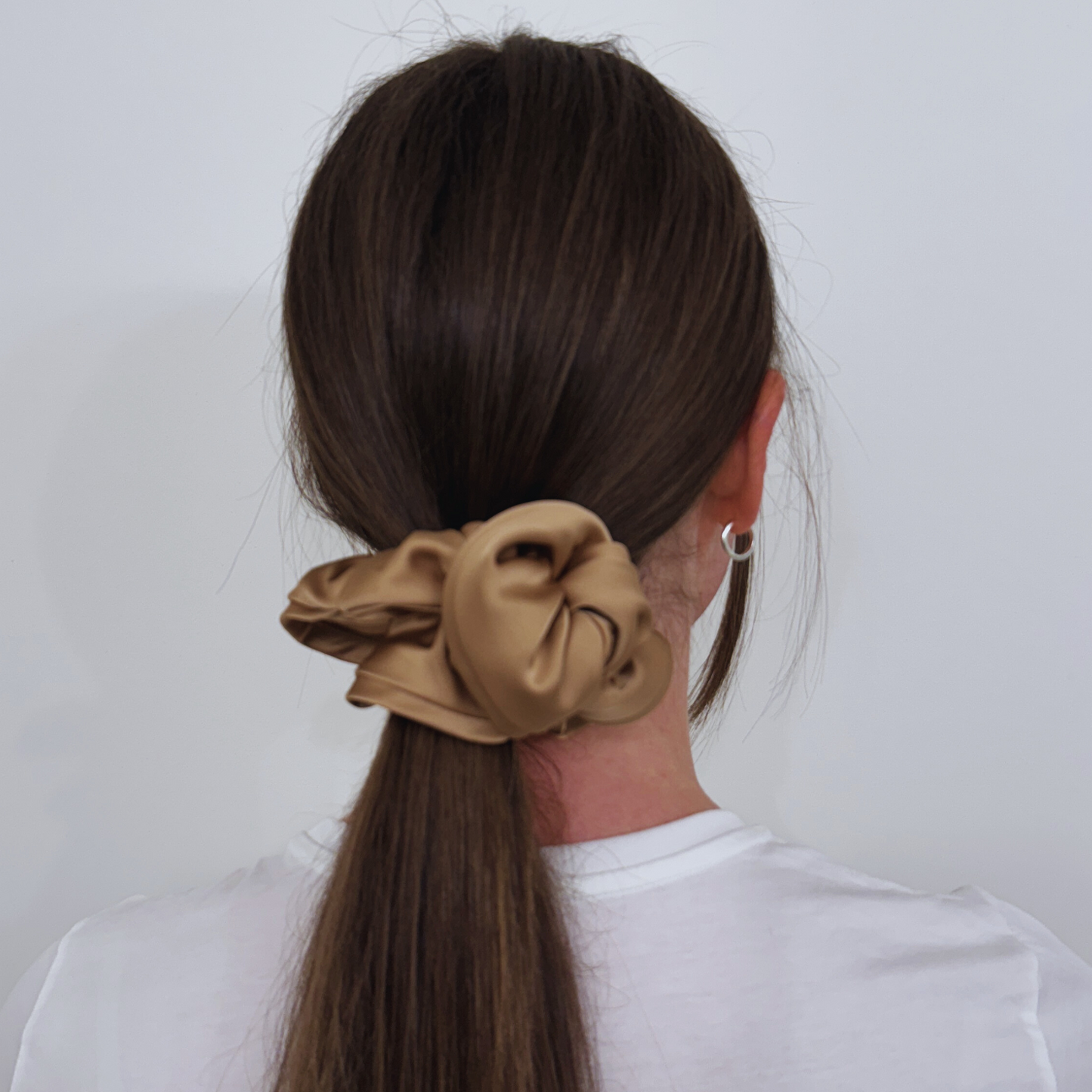 Large Satin Scrunchie - Caramel