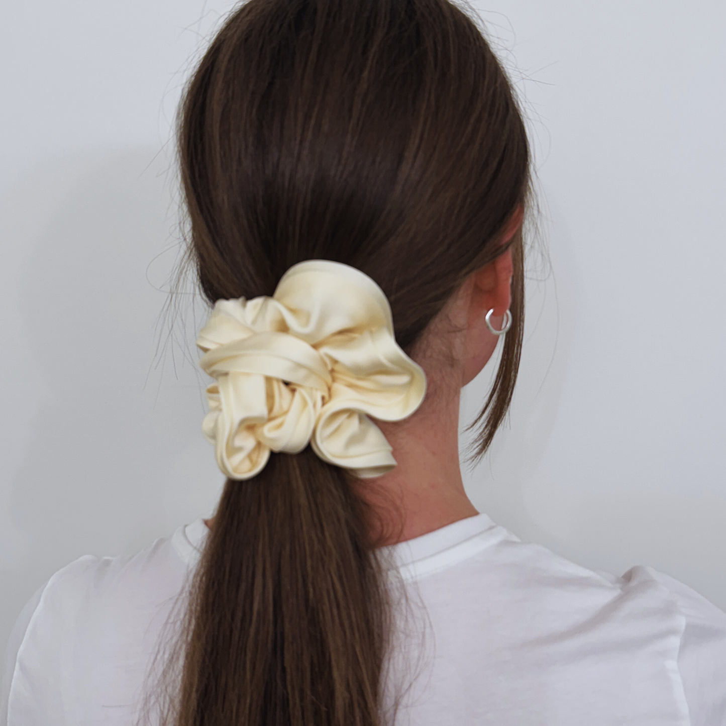 Large Satin Scrunchie - Cream