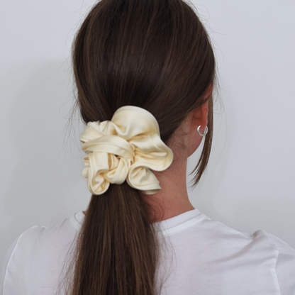 Large Satin Scrunchie - Cream