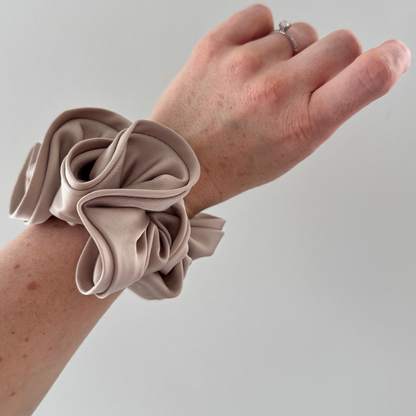 Large Satin Scrunchie - Taupe