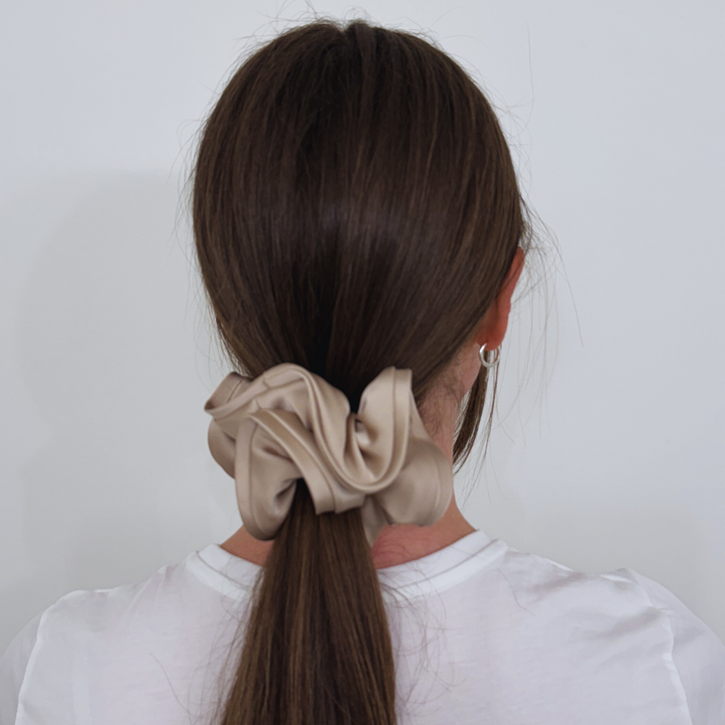 Large Satin Scrunchie - Taupe