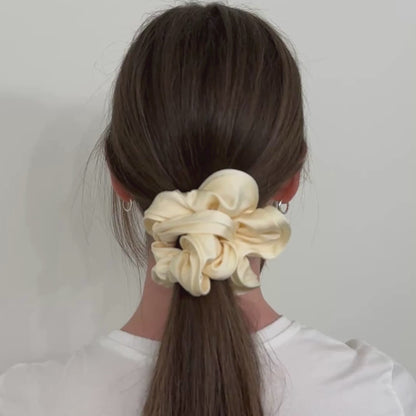 Large Satin Scrunchie - Cream