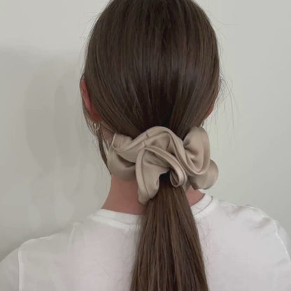 Large Satin Scrunchie - Taupe