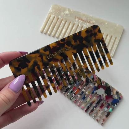 Wide Tooth Detangling Cellulose Acetate Hair Combs